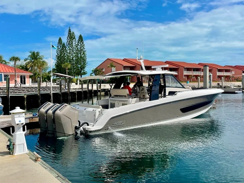 2022 Boston Whaler 420 Outrage — Motor yacht moored at a marina 2022 Boston Whaler 420 Outrage — sold in Cabo San Lucas (dry dock)